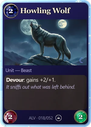 Howling Wolf. Devour: gains +2/+1.