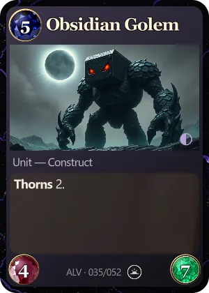 Obsidian Golem. Thorns 2.